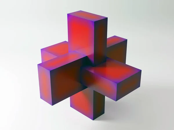 Geometrische vormen op een effen achtergrond. 3D-weergave — Stockfoto