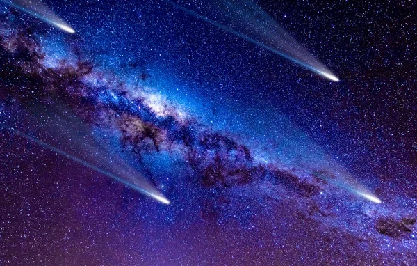 Cielo Estrellado Explosivo Colorido Sobre Moscú Foto Tomada Por Noche — Foto de Stock