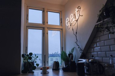 Işık desenli geleneksel İskandinav mutfağı