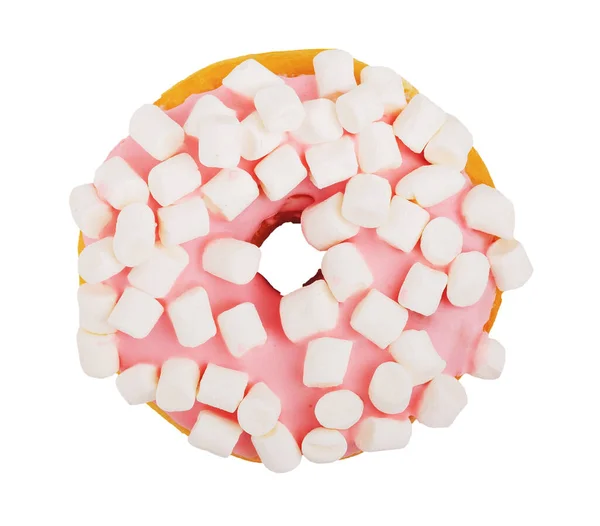 Pink Donut Marshmallow Sprinkles Isolated White Background — Stock Photo, Image