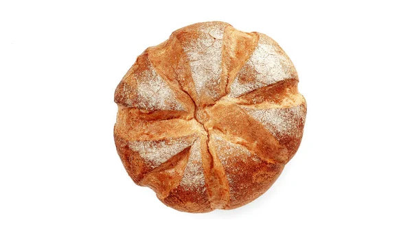 Kerek sütés felső nézet, kenyér elszigetelt — Stock Fotó