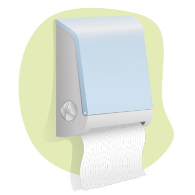 paper door Illustration towel wall mounted. Ideal for product catalogs and hygiene information clipart