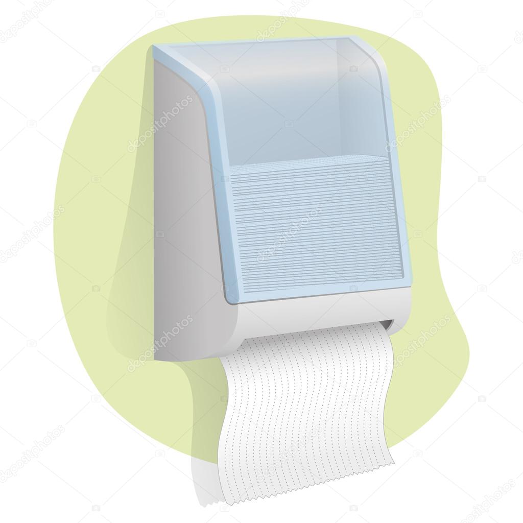 paper door Illustration towel wall mounted. Ideal for product catalogs and hygiene information