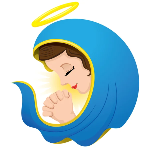 Ilustração da Santa Virgem Maria rezando, religião filosofia. Ideal para materiais institucionais e religiosos —  Vetores de Stock