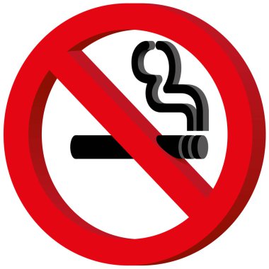 Simge piktogram Sigara İçilmez işareti perspektif içinde yasaktır. Kataloglar, bilgilendirme ve kurumsal malzeme için idealdir