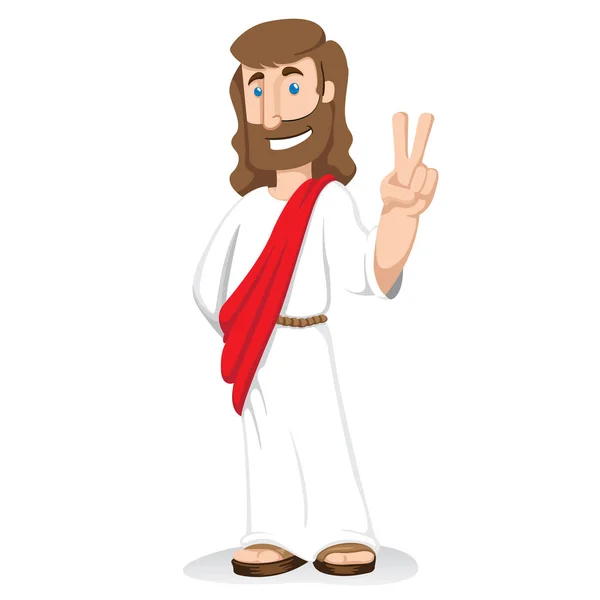 Illustration of Jesus Christ signaling peace and love, religion philosophy. Ideal for institutional and religious materials Royalty Free Stock Vectors