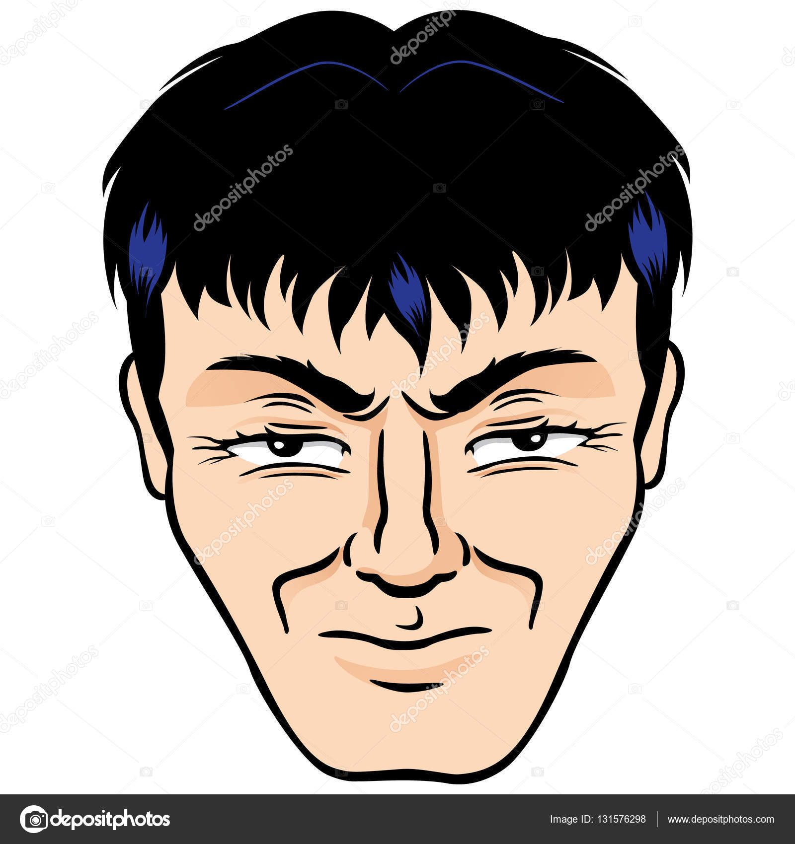 Male face of expression would be, irritated, nervous. Ideal for comic book  materials and cartoons Stock Vector Image by ©Lcosmo #131576298