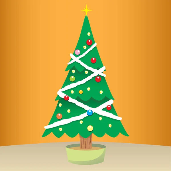 Drawing of a mounted Christmas tree. Ideal for institutional and educational materials — Stock Vector