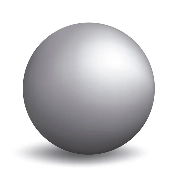 Objeto esfera de hierro, cojinete de metal, bola de acero realista. Ideal para catálogos — Vector de stock