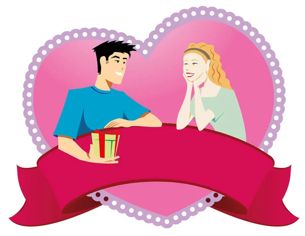 Illustration vector Valentine's Day Gift — Stock Vector