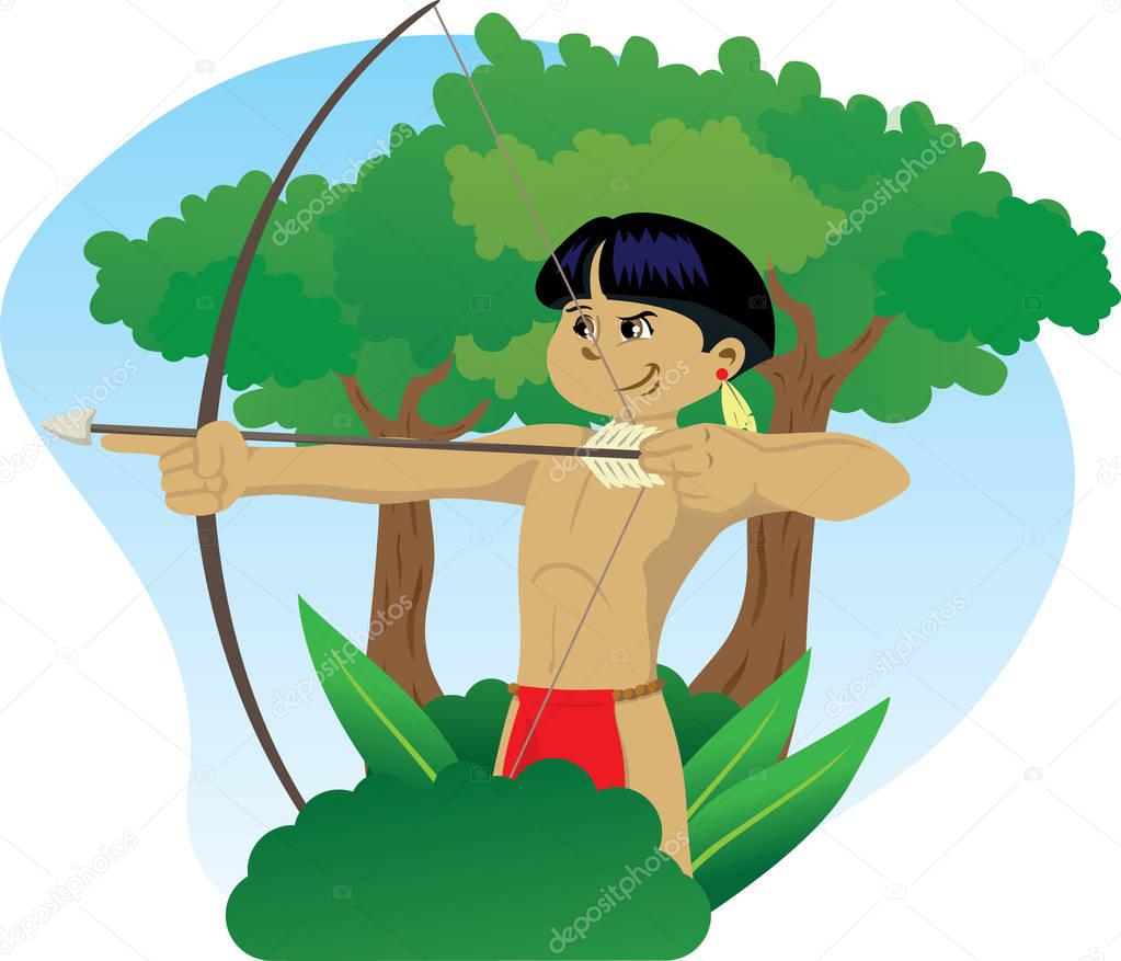Illustration representing Indigenous Child of Brazilian culture