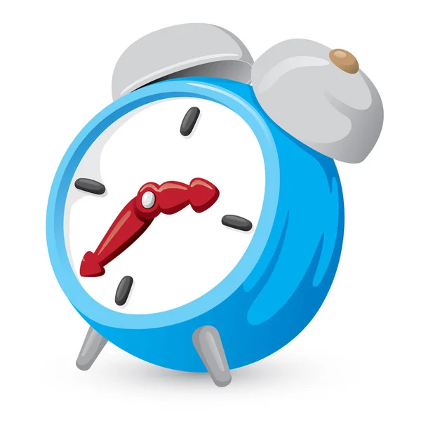 Illustration of a blue alarm clock. It can be used training materials and educational — Stock Vector