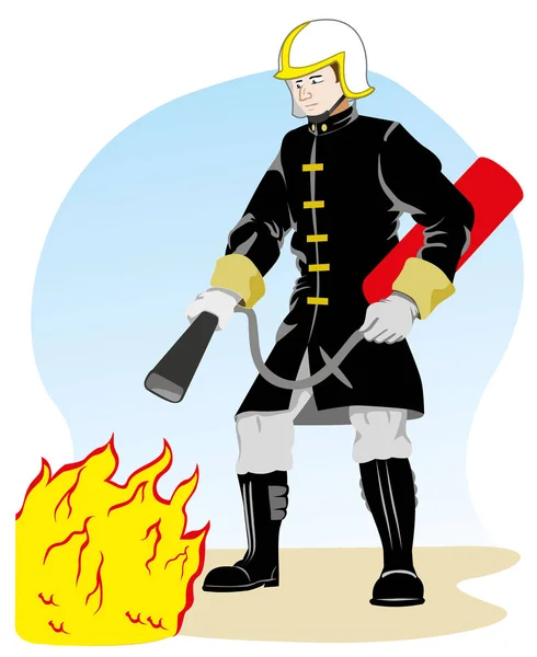 Man bezetting brandweerman persoon — Stockvector