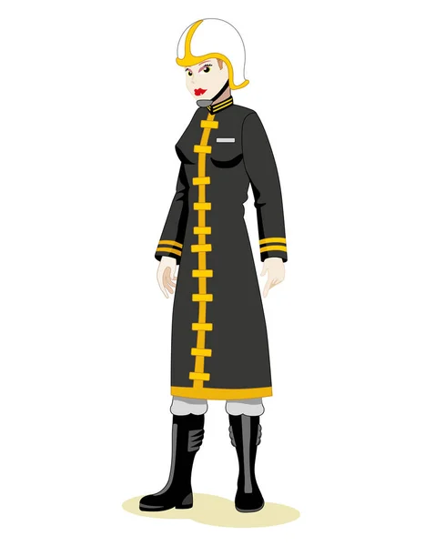 Berufsfeuerwehrfrau in Uniform — Stockvektor