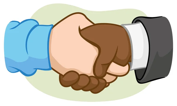 Illustration zweier Hände beim Händeschütteln — Stockvektor