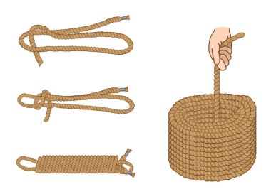 Instruction illustration with make organize and hold rope. Ideal for training and educational materials clipart