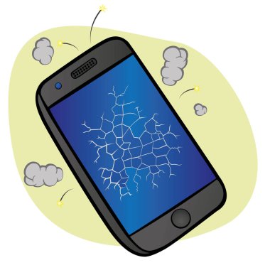 Nesne kırık dokunmatik ekran smartphone