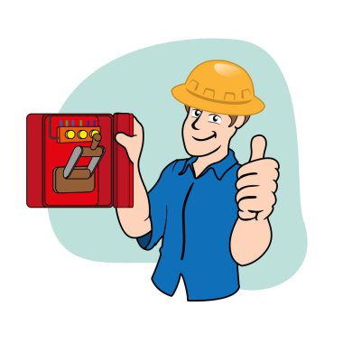 Erkek masöz beyaz erkek güvenle enerji kutusunu açma. Eğitim ve bilgilendirme eğitim materyalleri için idealdir