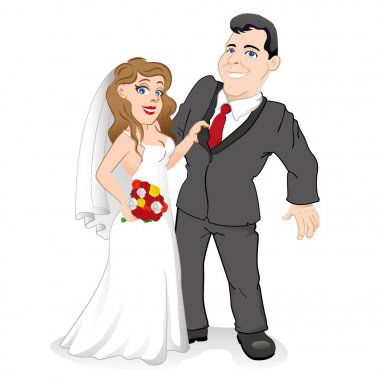 Gelin ve damat çift aşık tarafından ceket damat tutarak gelin. Kataloglar, bilgi ve kurumsal malzeme için idealdir