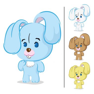 Bir Paskalya tavşan maskot Illustration. Kutlama ve kurumsal etkinlikler için idealdir