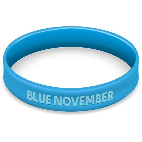 Símbolo icono de la lucha y la conciencia, el movimiento azul, contra el cáncer de próstata, pulsera azul. Ideal para materiales educativos e informativos — Vector de stock