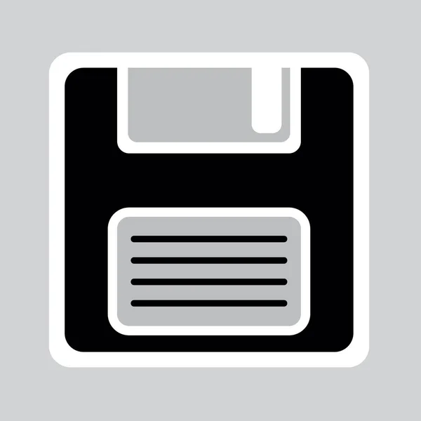 Pictograma de ícone, disquete de computador. Ideal para catálogos, informação e material institucional da ciência da computação —  Vetores de Stock