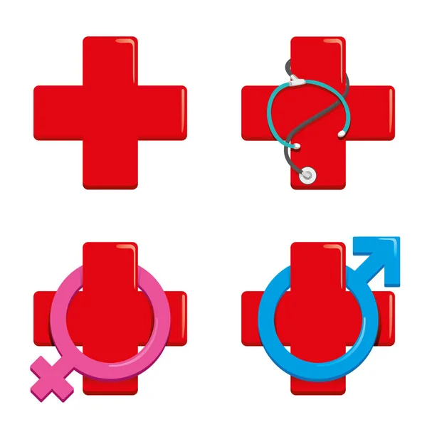 Icono que representa la salud, el hospital o la farmacia. Ideal para materiales médicos e institucionales — Vector de stock