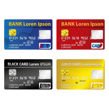 Illustration represents a credit or debit card, miscellaneous. ideal for promotional and institutional campaigns clipart