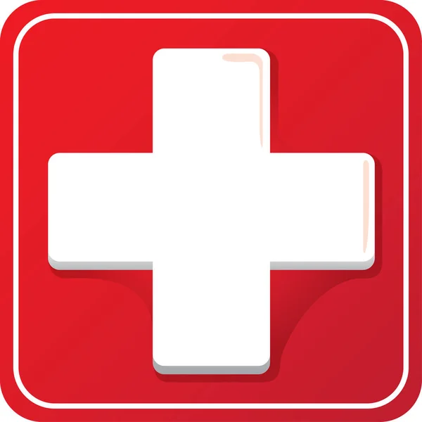 Icono que representa la salud cruzada, hospital o farmacia. Ideal para materiales médicos e institucionales — Vector de stock