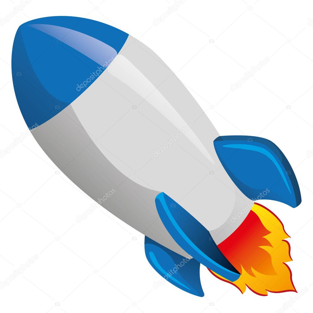 Illustration of a space rocket or missile. Ideal for promotional and educational materials