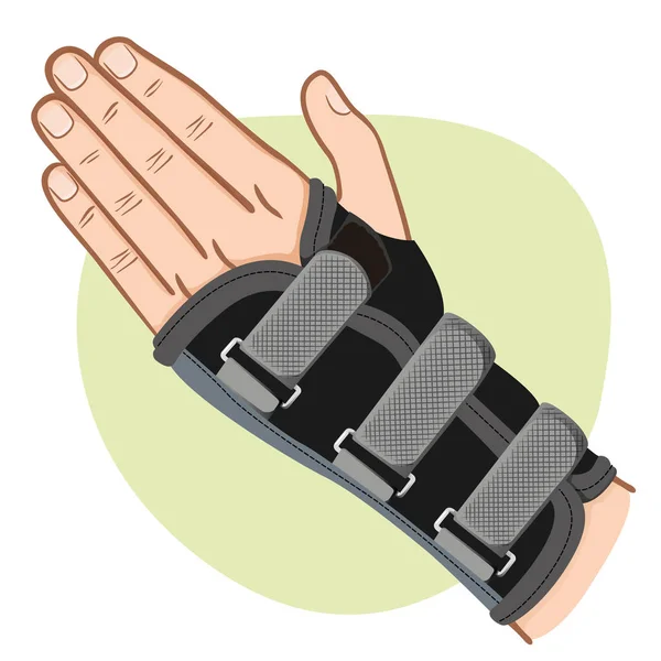 Ilustrasi menggambarkan tangan dengan pergelangan tangan, tendinitis, Kaukasia. Ideal untuk pelatihan dan kelembagaan bahan - Stok Vektor