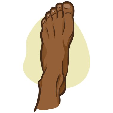 İllüstrasyon kişi, insan ayağı, afro soyundan, üstten görünüm. Kataloglar, bilgilendirme ve kurumsal kılavuzları için idealdir