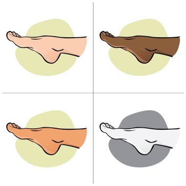 İllüstrasyon kişi, insan ayağı, etnik, yan görünüm. Kataloglar, bilgilendirme ve kurumsal kılavuzları için idealdir