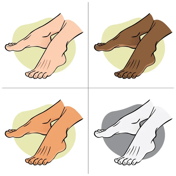 İllüstrasyon kişi, insan ayakları, etnik, yan görünüm çifti. Kataloglar, bilgilendirme ve kurumsal kılavuzları için idealdir