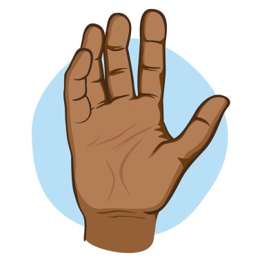 Resimde palm için örnek, afro iniş Ideal kurumsal malzeme katalogları için açık bir insan eliyle temsil eder.