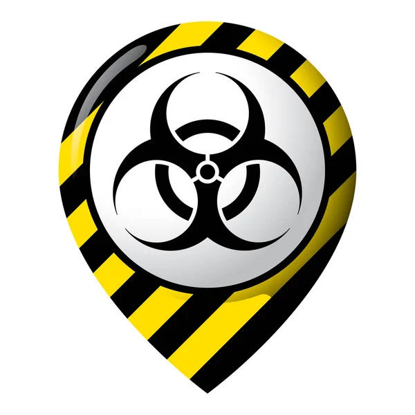 Ikona Představující Umístění Biologických Rizik Umístění Produktu Chemických Biologických Infekční — Stockový vektor