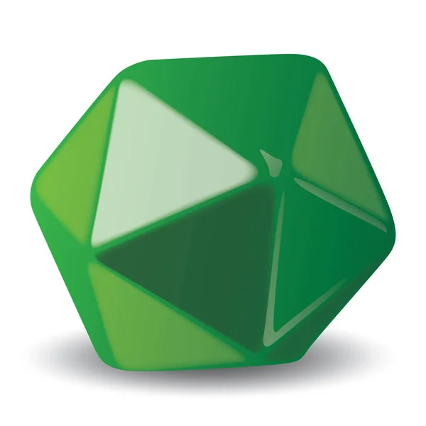 オブジェクト宝石緑 エメラルドの結晶 ジュエリー カタログに最適 — ストックベクタ