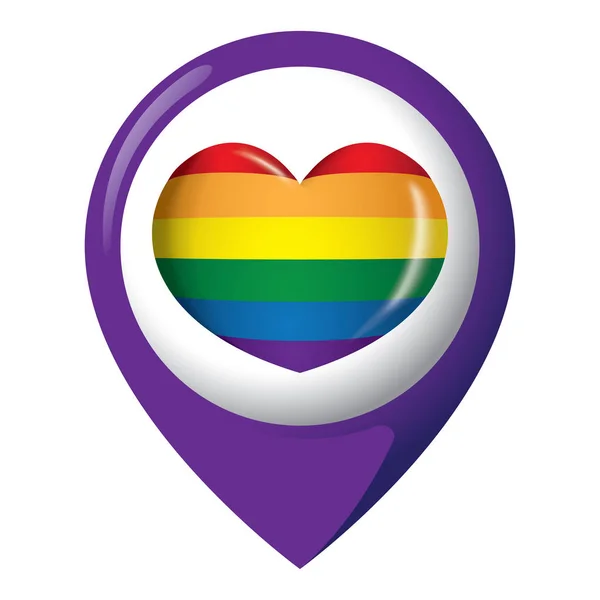 アイコン虹心を表す場所 Lgbt 会場します 機関材料同性愛者フラグのカタログに最適 — ストックベクタ
