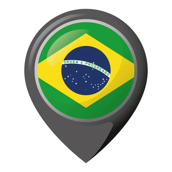 Icon Representing Location Pin Flag Brazil Ideal Catalogs Institutional Materials — Stock Vector