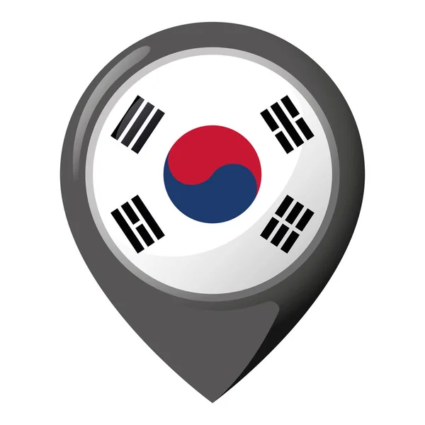 Icon Representing Pin Location Flag South Korea Ideal Catalogs Institutional — Stock Vector