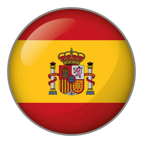 Ícone Representando Bandeira Botão Espanha Ideal Para Catálogos Materiais Institucionais — Vetor de Stock