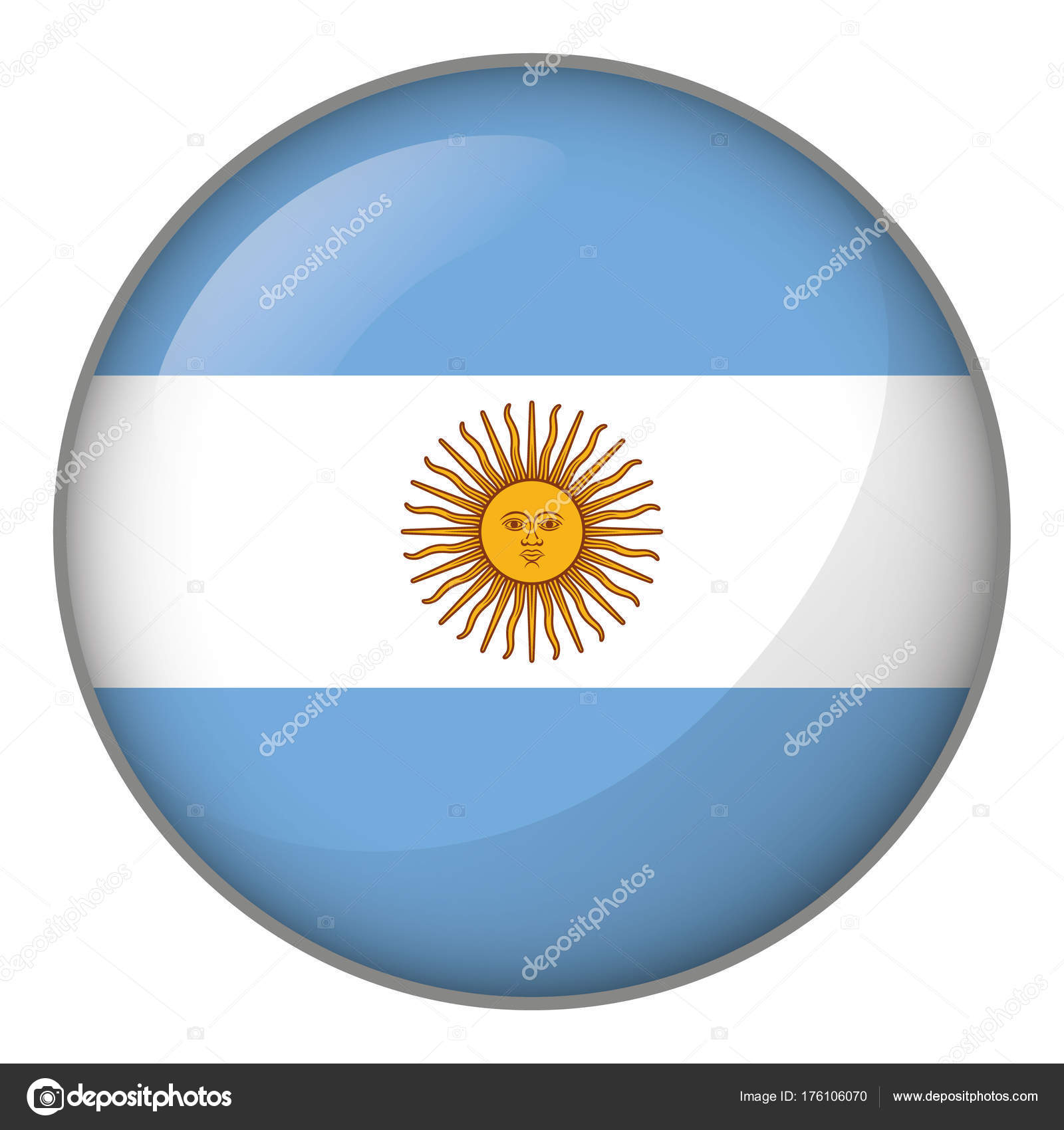 Bandera de argentina circular | Icono Que Representa Botón ...