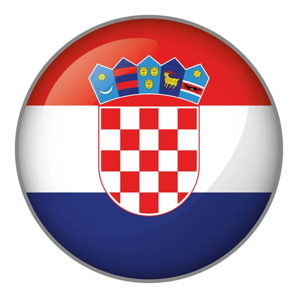 Icono Que Representa Bandera Del Botón Croacia Ideal Para Catálogos — Archivo Imágenes Vectoriales