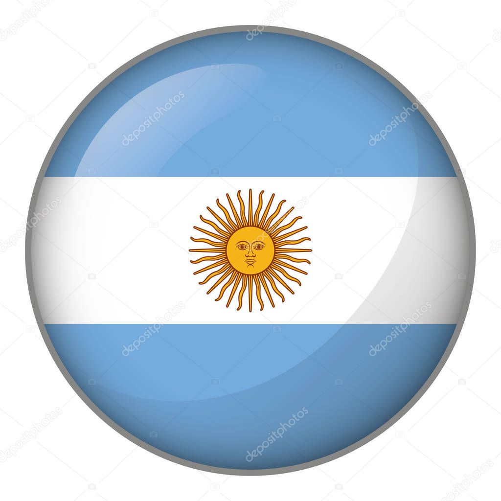 Bandera de argentina circular | Icono Que Representa Botón Bandera