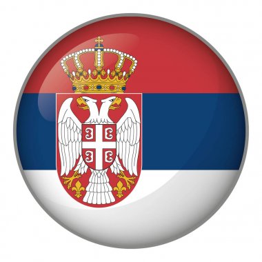 Icon representing button flag of Serbia. Ideal for catalogs of institutional materials and geography clipart