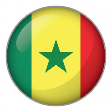 Senegal bayrağı düğmesini gösteren simge. Kurumsal malzemeleri ve Coğrafya kataloglar için idealdir