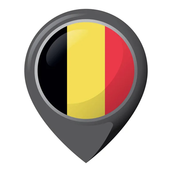 Icono Que Representa Pin Ubicación Con Bandera Bélgica Ideal Para — Archivo Imágenes Vectoriales