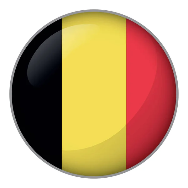 Icono Que Representa Bandera Del Botón Bélgica Ideal Para Catálogos — Archivo Imágenes Vectoriales