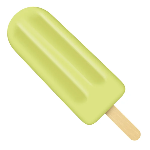 Illustration Eines Grünen Zahnstocher Eis Zitronen Eis Entgiftung Ideal Für — Stockvektor
