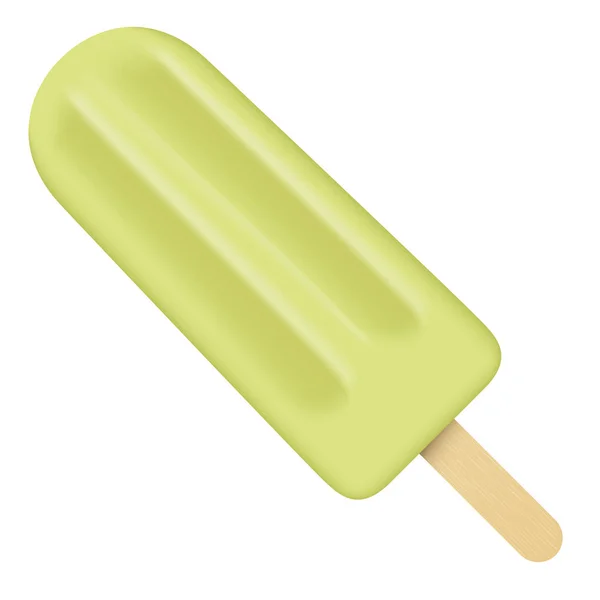 Ilustración Helado Palillo Verde Paleta Limón Desintoxicación Ideal Para Catálogos — Vector de stock